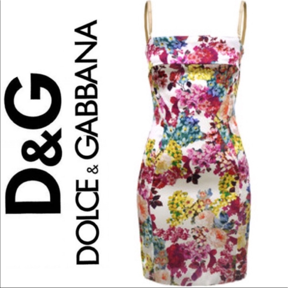 D&G Silk Cocktail Stretchy Floral Summer Dress